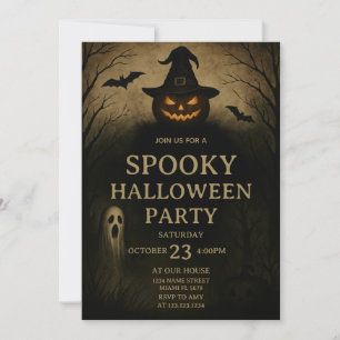 Nuit hantée Éffrayante Halloween Fête Invitation