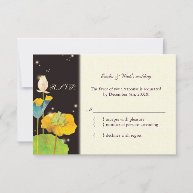 Nuit luciole mignonne Mariage romantique RSVP (Devant)