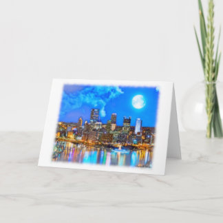 Nuit Lumière à Pittsburgh Carte de voeux