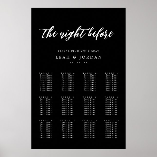 Nuit Noire Avant La Répétition Tableau De Sièges (Devant)