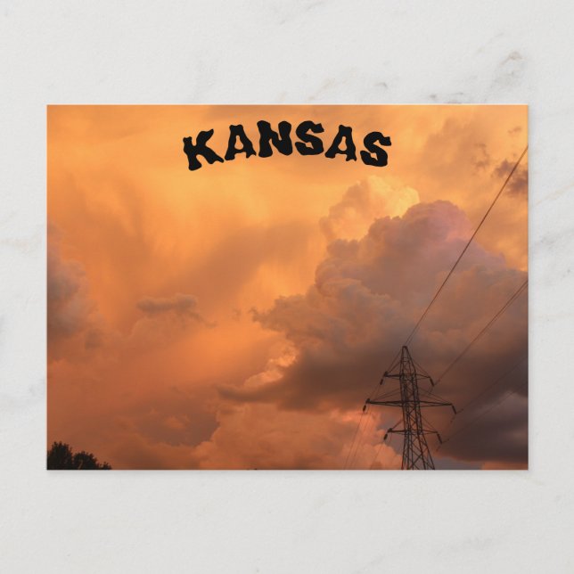 Nuit orageuse à Hutchinson Kansas Carte postale. (Devant)