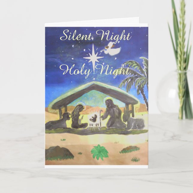 Nuit silencieuse ! Cartes de voeux saintes de nuit (Devant)