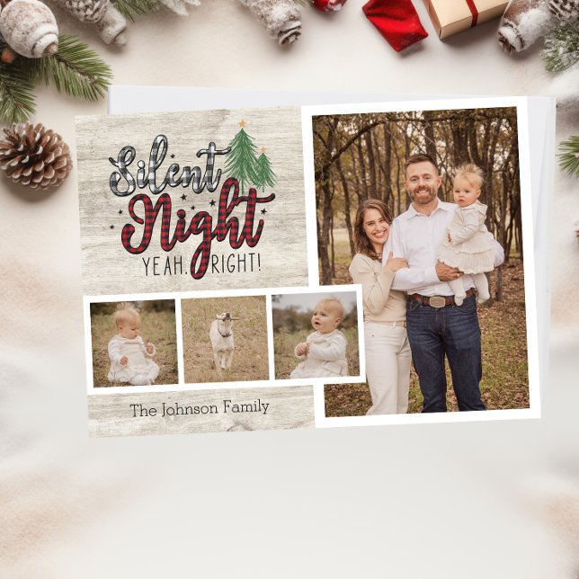 Nuit silencieuse Funny Carte de Noël de famille (Créateur téléchargé)