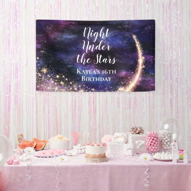 Nuit sous les étoiles Anniversaire Bannière (Fête)