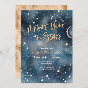 Nuit sous les étoiles Gold Invitation