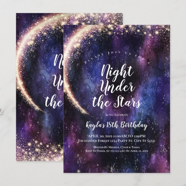 Nuit sous les étoiles Invitations (Devant / Derrière)