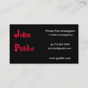 Nuit sur le carte de visite du feu