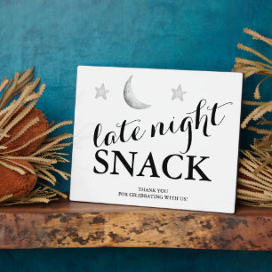 Nuit tardive Snack mariage signe Tabletop Plaque