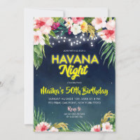 Nuit tropicale de La Havane Invitation de fête d'a