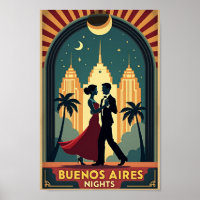 Nuits de Buenos Aires - Poster Vintage voyage