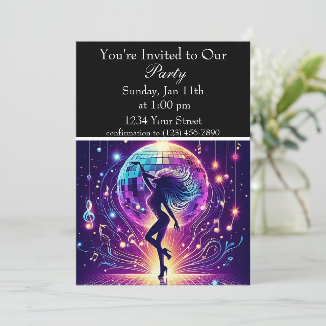 Nuits disco : invitation de la fête des déménageme (Debout devant)