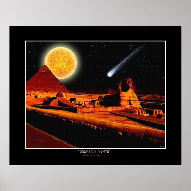 "NUITS ÉGYPTIENNES" Poster d'art Imaginaire Sphinx (Devant)