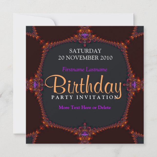 Nuits factices Anniversaire Fête Invitation (Devant)