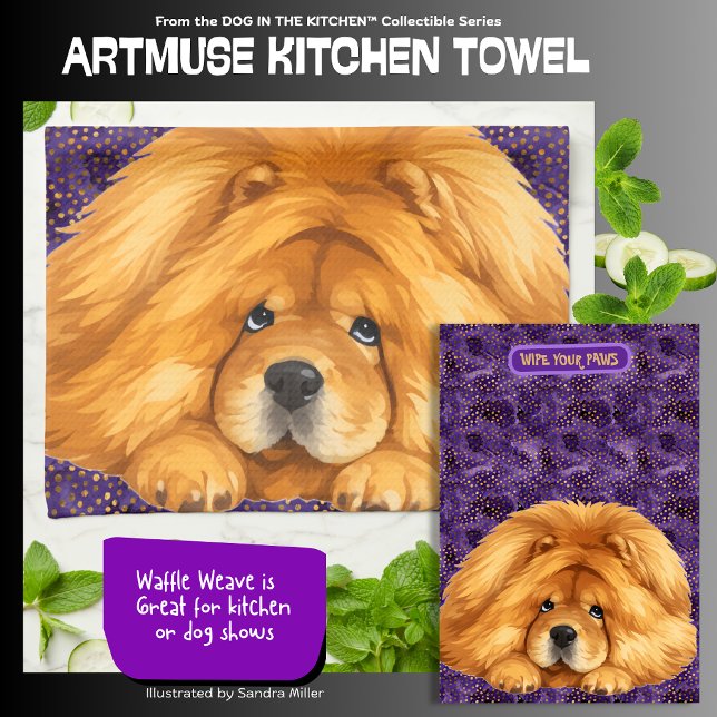 NUK- Red Chow - ArtMuse Kitchen Towels  (Creator Uploaded)