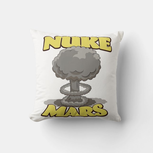 Nuke Mars Throw Pillow (Front)
