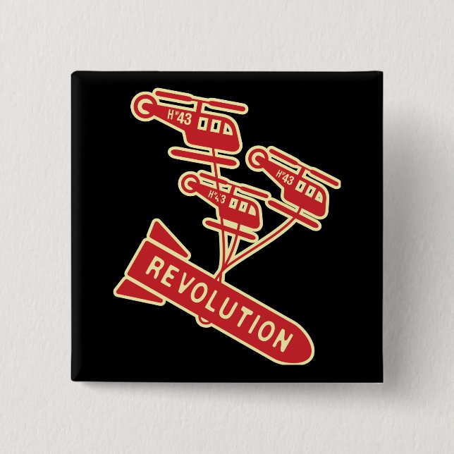Nuke Revolution 2 Inch Square Button (Front)