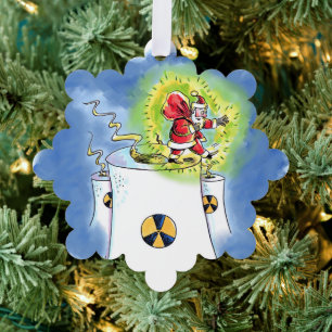 Nuked Santa Claus snowflake paper ornament Card