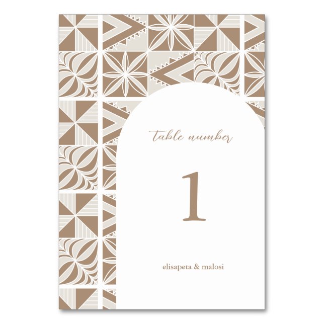 Nuku'alofa Table Number (Front)