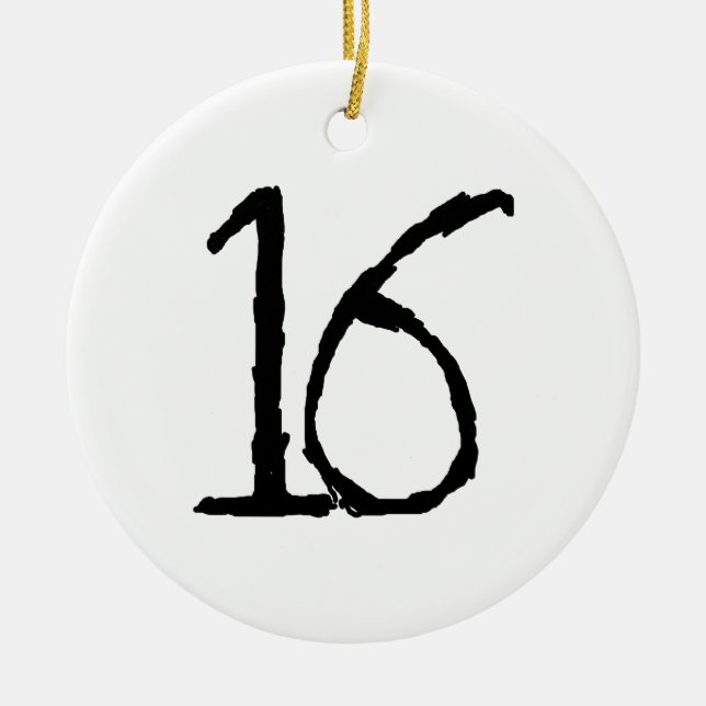 Number16 Ceramic Ornament (Front)