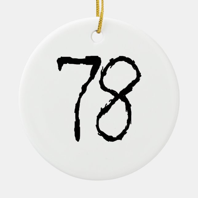 Number78 Ceramic Ornament (Front)