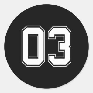 Number 03 Sell Footll Soccer Birthday Gift Classic Round Sticker
