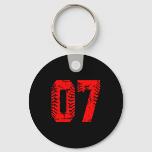 Number 07 Red Xmas Group Matching Christmas Birthd Keychain