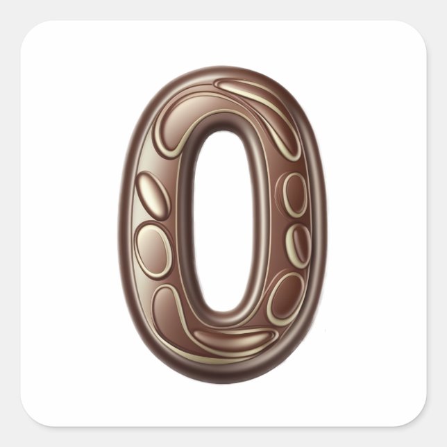 Number 0 Chocolate stickers (Front)