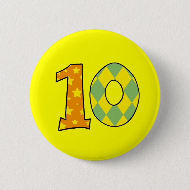 Number 10 2 inch round button (Front)