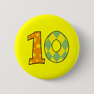 Number 10 2 inch round button