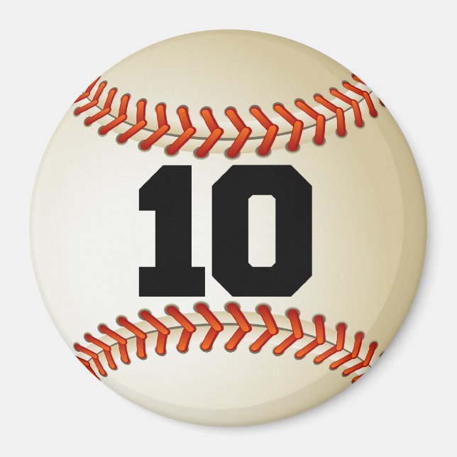 Number 10 Baseball Magnet (Front)