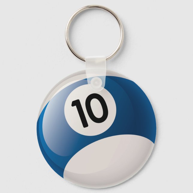 NUMBER 10 BILLIARDS BALL KEYCHAIN (Front)