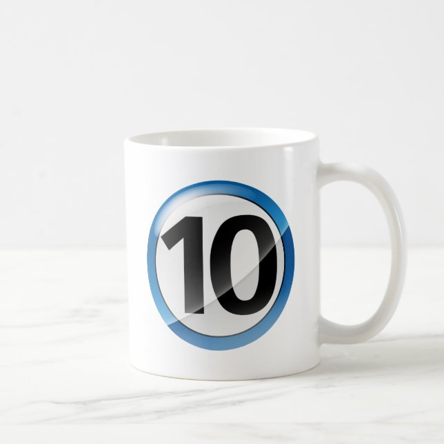 Number 10 blue coffee mug (Right)