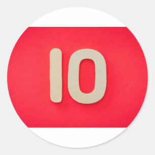 NUMBER 10 CLASSIC ROUND STICKER