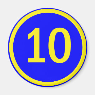 number 10 in a circle magnet
