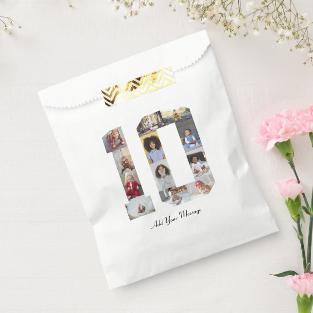 Number 10 Photo Collage Favour Bag (Sealed)