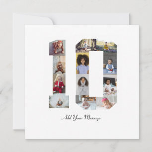 Number 10 Photo Collage Poster Holiday Card