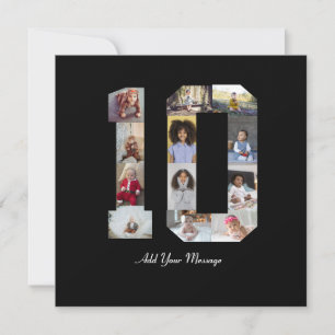 Number 10 Photo Collage Poster Thank You Card