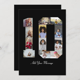 Number 10 Photo Collage Poster Thank You Card