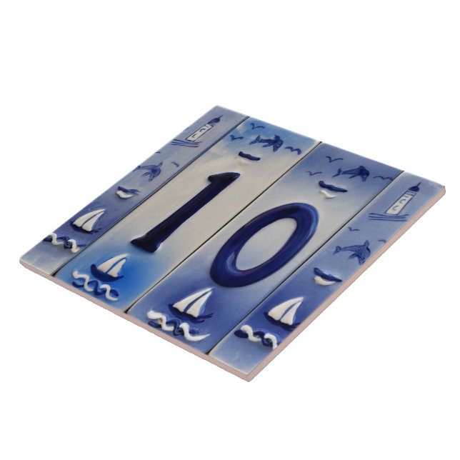 Number 10, Seaside Delft. Tile (Side)