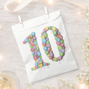 Number 10 Tenth Birthday Anniversary Party Favour Bag