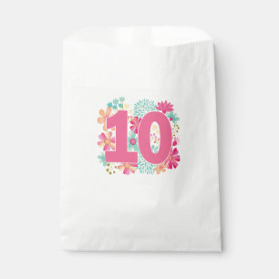 Number 10 Tenth Birthday Anniversary Party Favour Bag