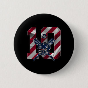 Number 10 Years Cricket 10th Birthday 2  Inch Round Button