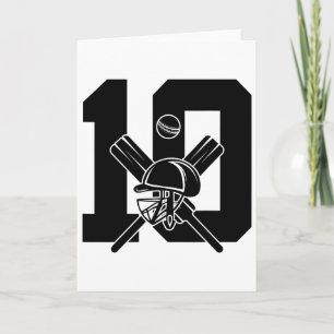 Number 10 Years Cricket 10th Birthday Card