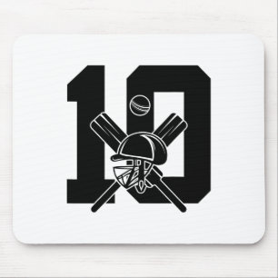 Number 10 Years Cricket 10th Birthday  Mouse Pad