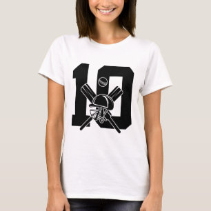 Number 10 Years Cricket 10th Birthday  T-Shirt