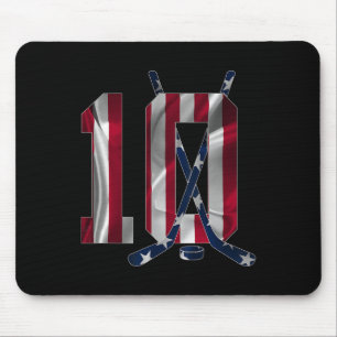 Number 10 Years Ice Hockey 10th Birthday  Mouse Pad