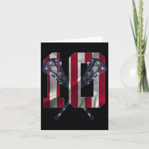 Number 10 Years Lacrosse 10th Birthday  Card