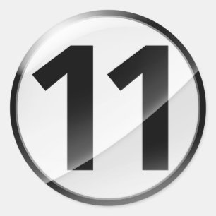 Number 11  black sticker