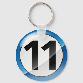 Number 11 blue Key Chain