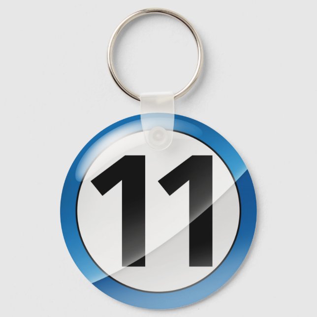 Number 11 blue Key Chain (Front)